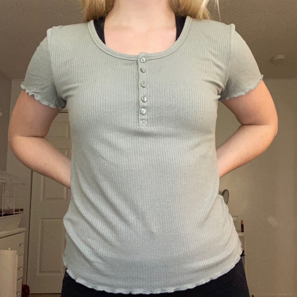 navy green top